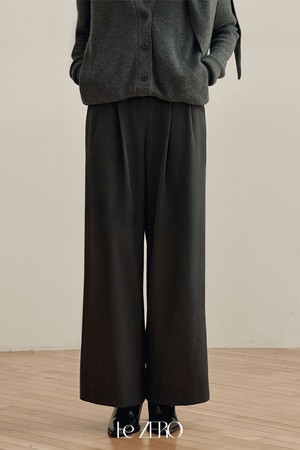 [2컬러] 르제로 더블 핀턱 와이드 슬랙스