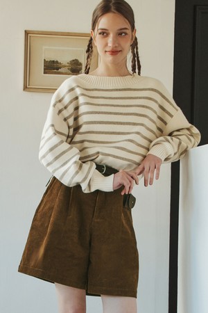 [2컬러] 캐시미어 스트라이프 스웨터