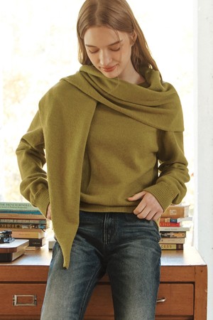 [5컬러] 캐시미어 울 스웨터 & 숄 세트