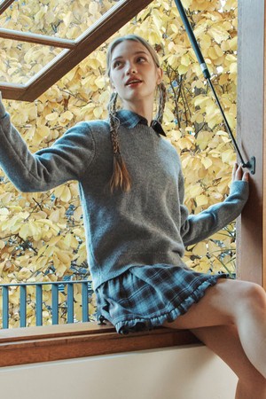 [5컬러] 캐시미어 울 스웨터 & 숄 세트