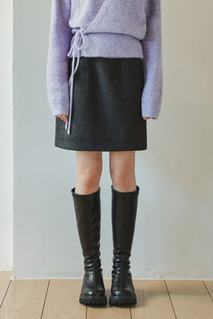 허쉬 플레인 스커트 / 그레이