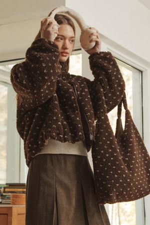 테디 플리스 집업 / 브라운