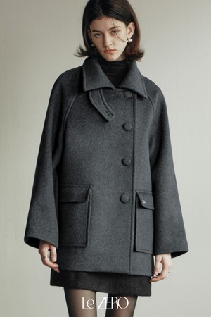 [2컬러] 르제로 사이드 버튼 포인트 울 코트