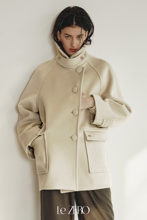 [2컬러] 르제로 사이드 버튼 포인트 울 코트