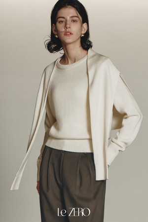 르제로 캐시미어 케이프 니트 세트 / 아이보리