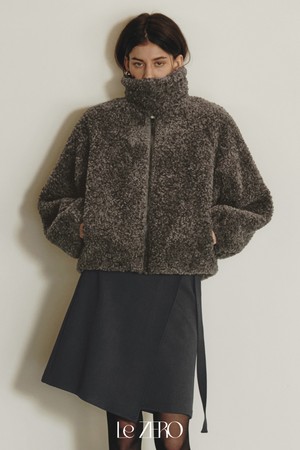 르제로 시어링 인조 퍼 자켓 / 차콜