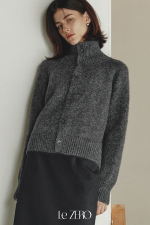 르제로 하이넥 울 가디건 / 차콜