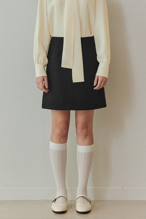 크리미 트위드 스커트 / 블랙