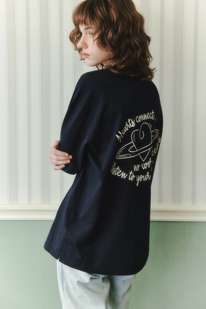 하트 스페이스 반팔 티셔츠 / 네이비