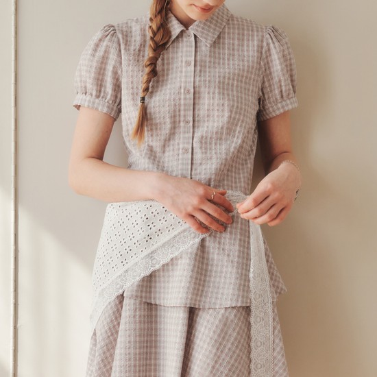퍼프 프릴 원피스 / 핑크