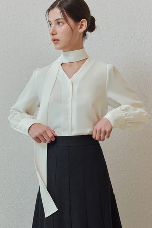 [3컬러] 뉴 타이 블라우스