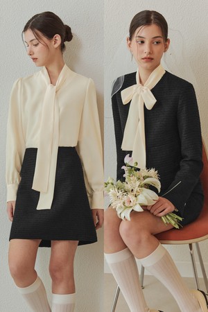 [3컬러] 뉴 타이 블라우스