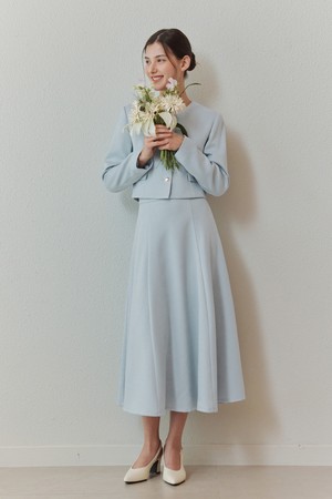 [세트] 소프트 트위드 자켓 & 스커트 / 라이트 블루