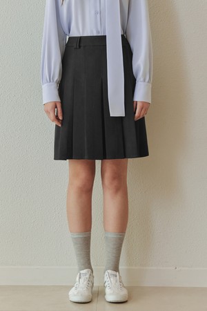 베이직 플리츠 스커트 / 차콜