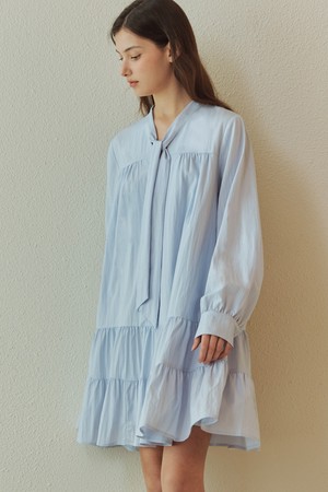 [2컬러] 타이 셔링 원피스