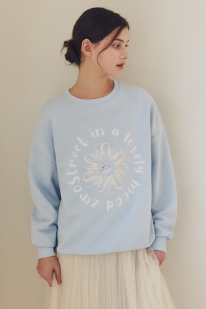 플라워 도넛 맨투맨 / 라이트블루
