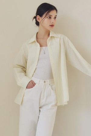 슬릿 라인 스트라이프 셔츠 / 스트라이프 옐로우