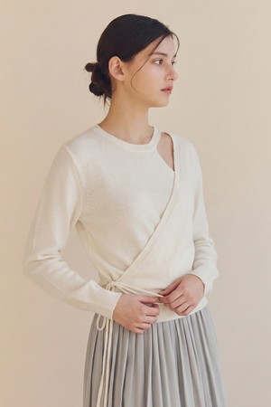 [김유정 착용][봄 Ver.][3컬러] 울 블렌딩 랩 스웨터