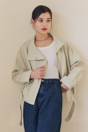 코튼 하이넥 점퍼 / 베이지