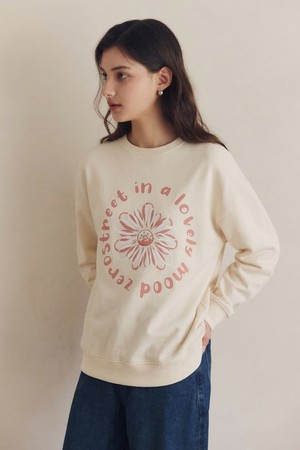 플라워 도넛 맨투맨 / 크림