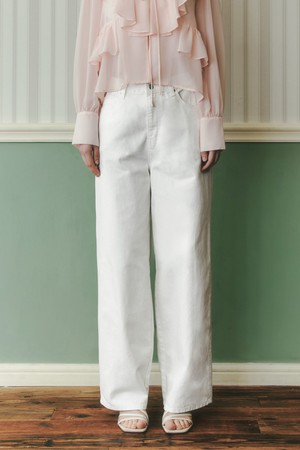 배럴 데님 팬츠 / 화이트