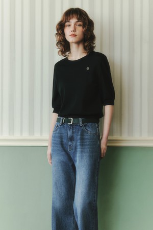 [2컬러] 스무디 반팔 스웨터