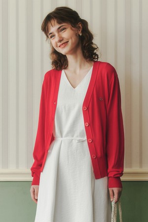 [3컬러] 썸머 제로 로고 펜던트 가디건