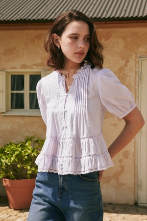 [2컬러] 아이리스 레이스 블라우스