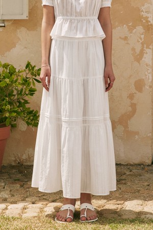 레이스 캉캉 스커트 / 화이트