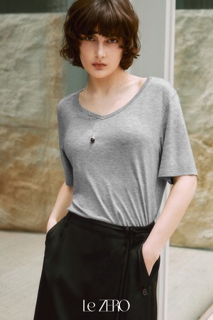 [2컬러] 르제로 루즈핏 V넥 반팔 티셔츠