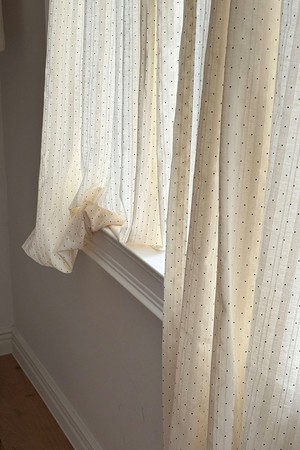 미니 봉봉 도트 크림커튼 XL