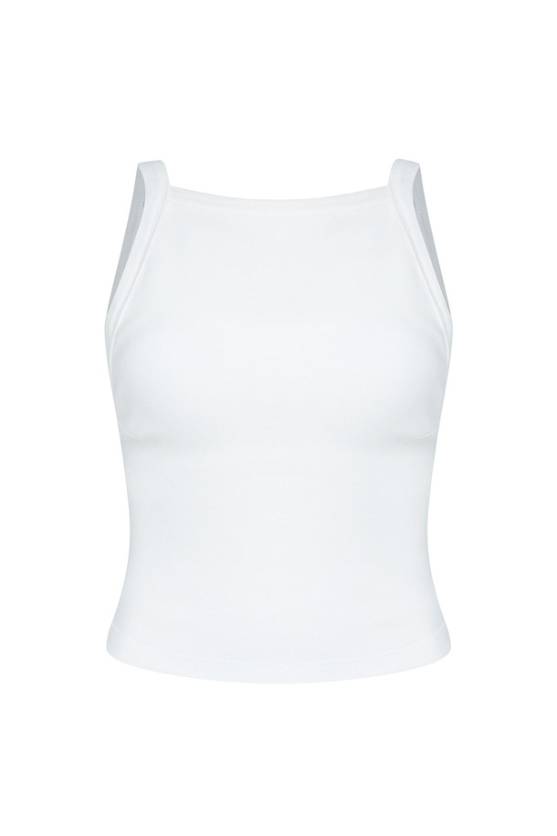 BICE ACHIEVE YOUTH - 민소매티셔츠 - PAD BACKLESS TOP WHITE