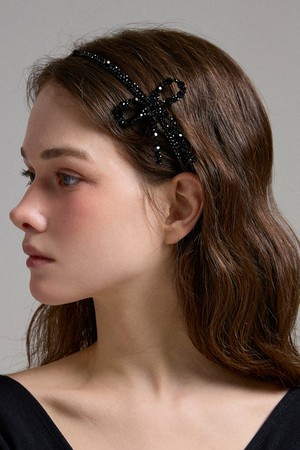 로랑 비즈 리본 헤어밴드 JC037HB