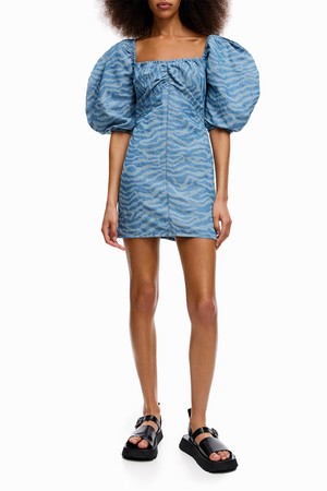 [22SS] 빔바이롤라 블루 타이거 프린트 데님 드레스 B225AWO013BLB