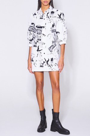 [22FW] 빔바이롤라 루트66 마이크로 코듀로이 화이트 드레스 B226JWO902WHB