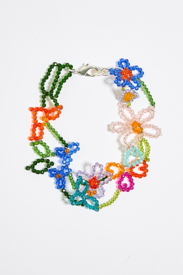 BIMBA Y LOLA - 목걸이 - [23FW] 빔바이롤라 멀티컬러 크리스탈 플라워 쵸커 네크리스 B236AIU003MUF