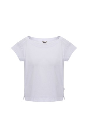 까웨(KWAY) 로리 여성 보트넥 반팔 티셔츠 Y232EWT466