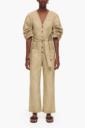 [23SS] 빔바이롤라 카키 베이지 포플린 점프수트 B235JWO034KAB