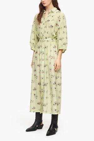 [23SS] 빔바이롤라 그린 플라워 플루이드 셔츠 드레스 B235JWO028GNB