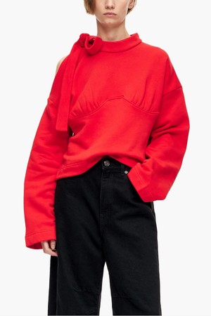 [23SS] 빔바이롤라 레드 뷔스티에 오프숄더 스웨트셔츠 B235JWW005RDB