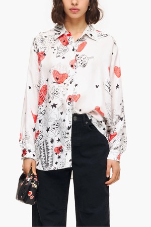 [23SS] 빔바이롤라 닉네임 하트 프린트 셔츠 B235JWB012IVB