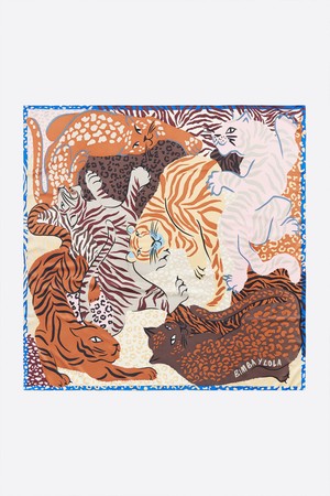 [24FW] 카멜 레오파드 타이거 스카프 B246AIF006CAF