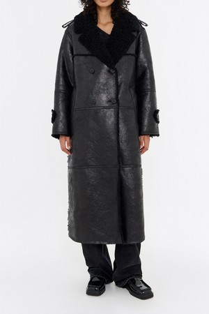 [24FW] 빔바이롤라 블랙 페이크퍼 무스탕 B246AWF001BKB