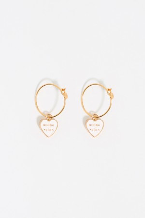 [25SS] 빔바이롤라 하트 로고 후프 이어링 B255AIW003IVF