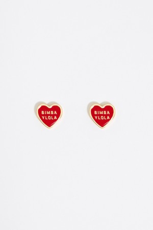 [25SS] 레드 하트 로고 귀걸이 B255AIW007RDF