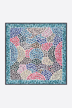 [25SS] 빔바이롤라 블루 보더 플로럴 스카프 B255AIF017BLF