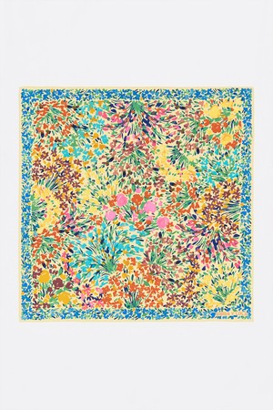 [25SS] 빔바이롤라 옐로우 워터컬러 플라워가든 스카프 B255AIF020YEF