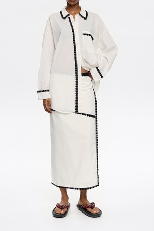 [25SS] 빔바이롤라 레이즈 엠브로더리 랩스커트 B255AWS009WHB