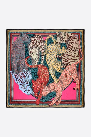 [25FW] 아쿠아마린 고양이 하트 스카프 B256AIF001MUF