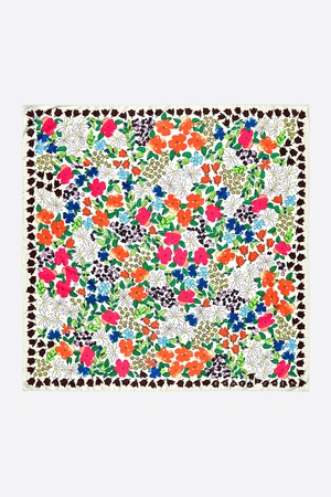 [25FW] 수채화 플라워가든 화이트 스카프 B256AIF006WHF